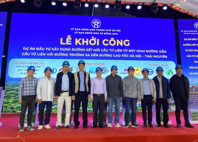 Khởi công dự án đường nối từ đường nối cầu Tứ Liên đến cao tốc Hà Nội - Thái Nguyên