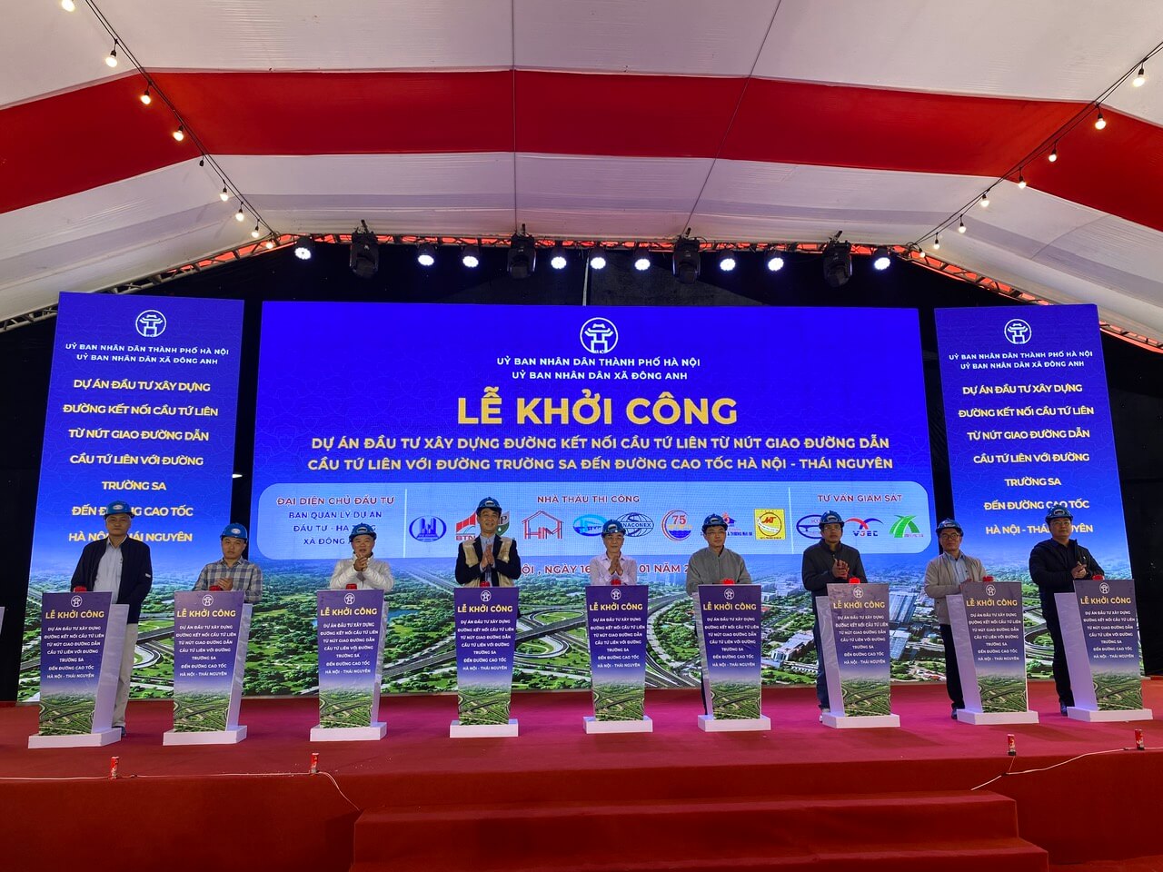 Khởi công dự án đường nối từ đường nối cầu Tứ Liên đến cao tốc Hà nội - Thái nguyên